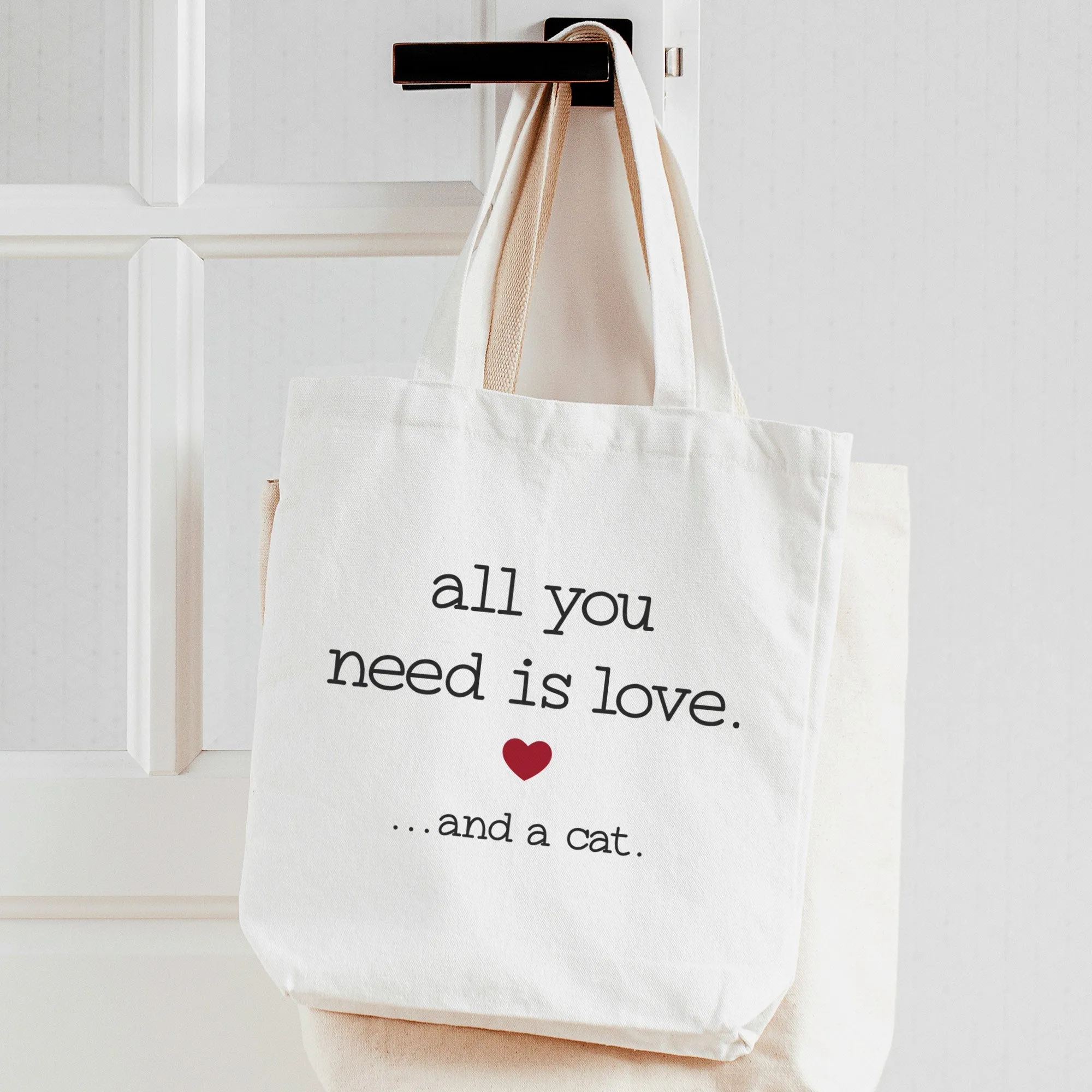All you need is love... and a cat | Cat lover totebag | Pet tote bag Animal lover gifts