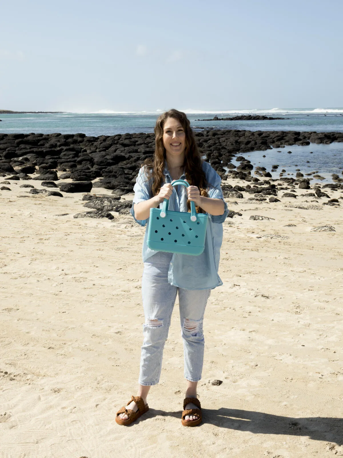 Aloha Vegan Tote Bag - Blue - Small
