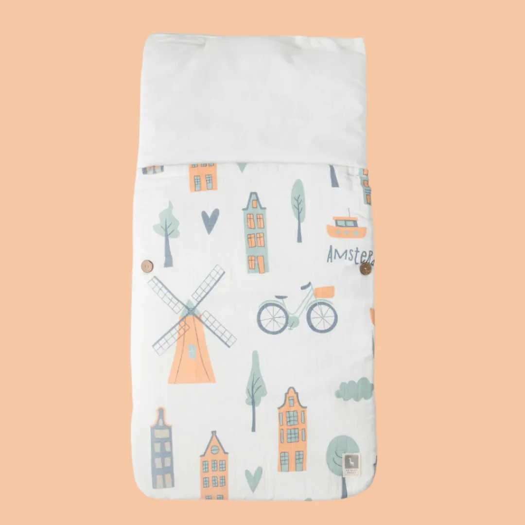 Awesome Amsterdam Baby Carrier Nest (Muslin) -Carrying Nest Bag Portable Travelling Bed for Infants for 0-4 Months