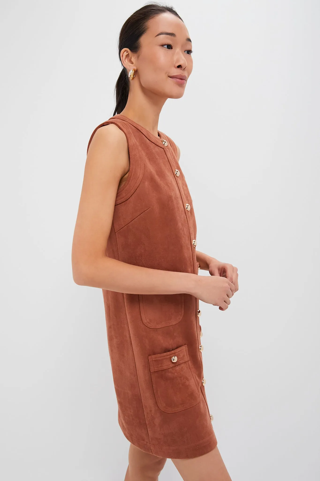 Cognac Suede Ollie Dress