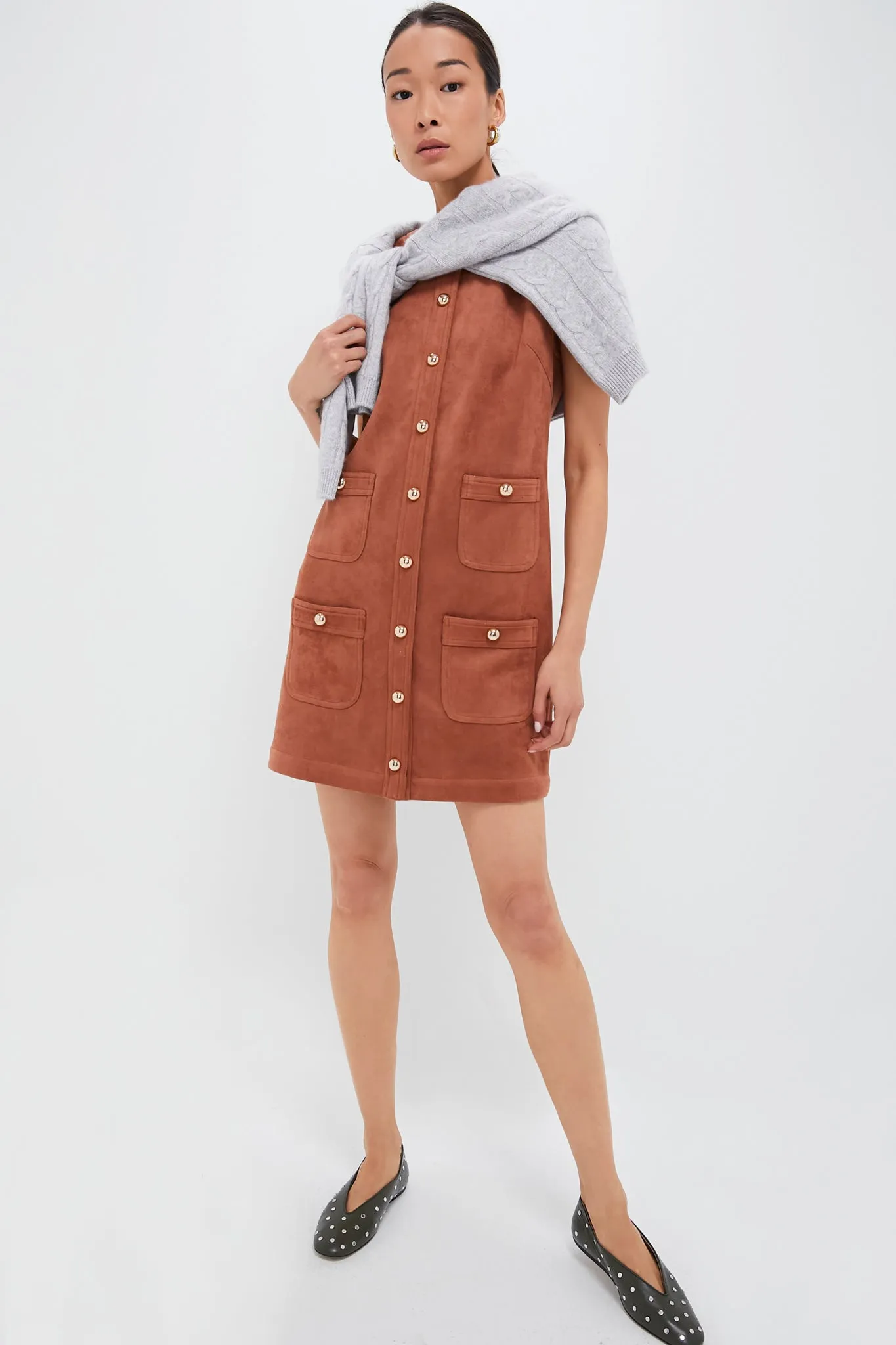 Cognac Suede Ollie Dress
