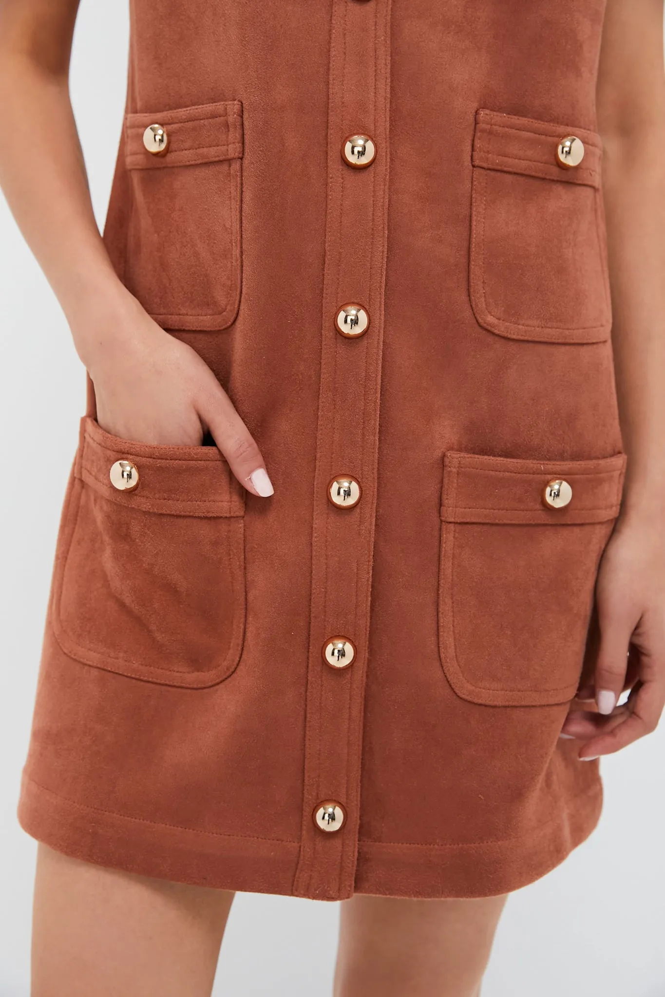 Cognac Suede Ollie Dress