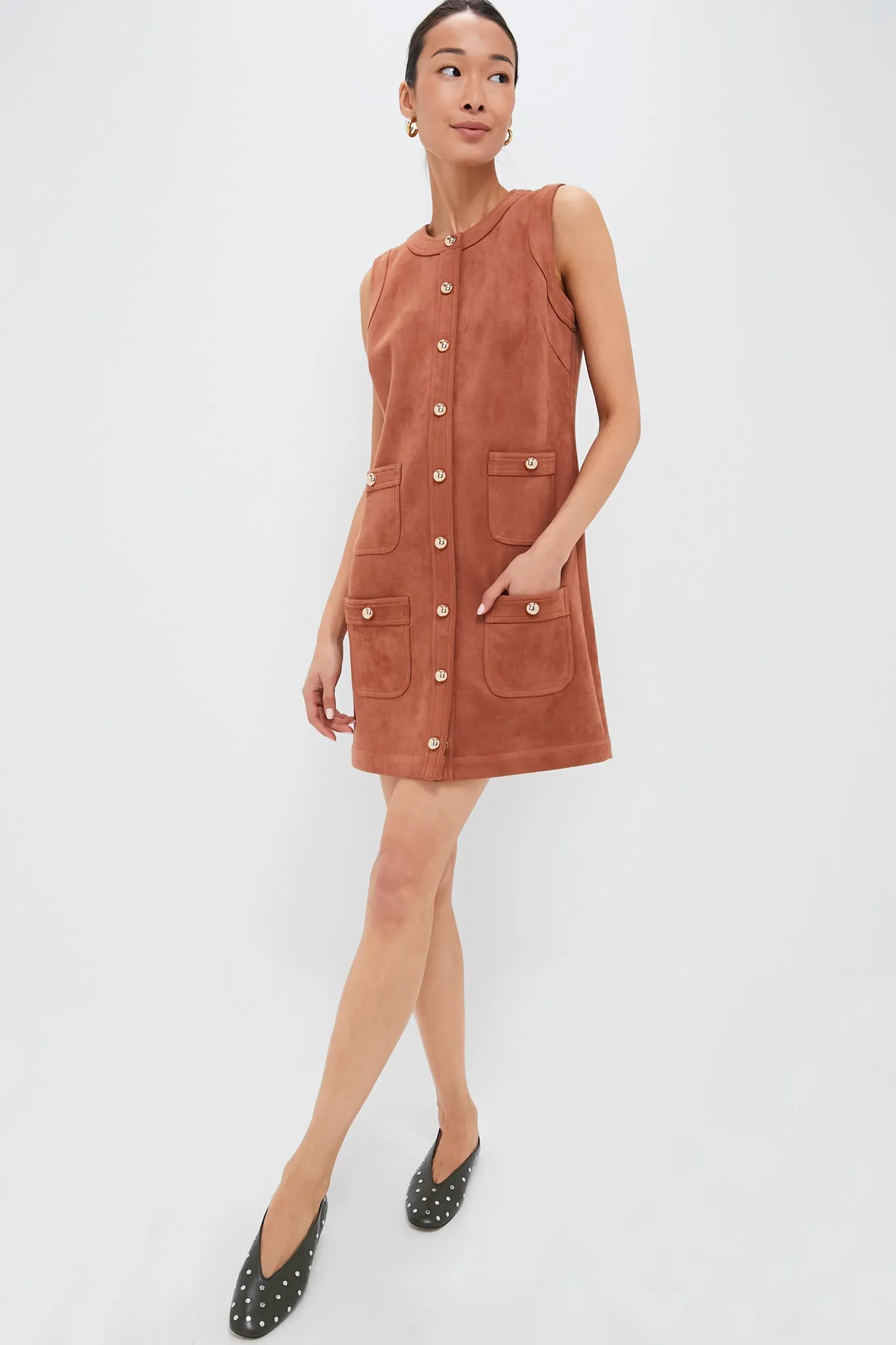 Cognac Suede Ollie Dress