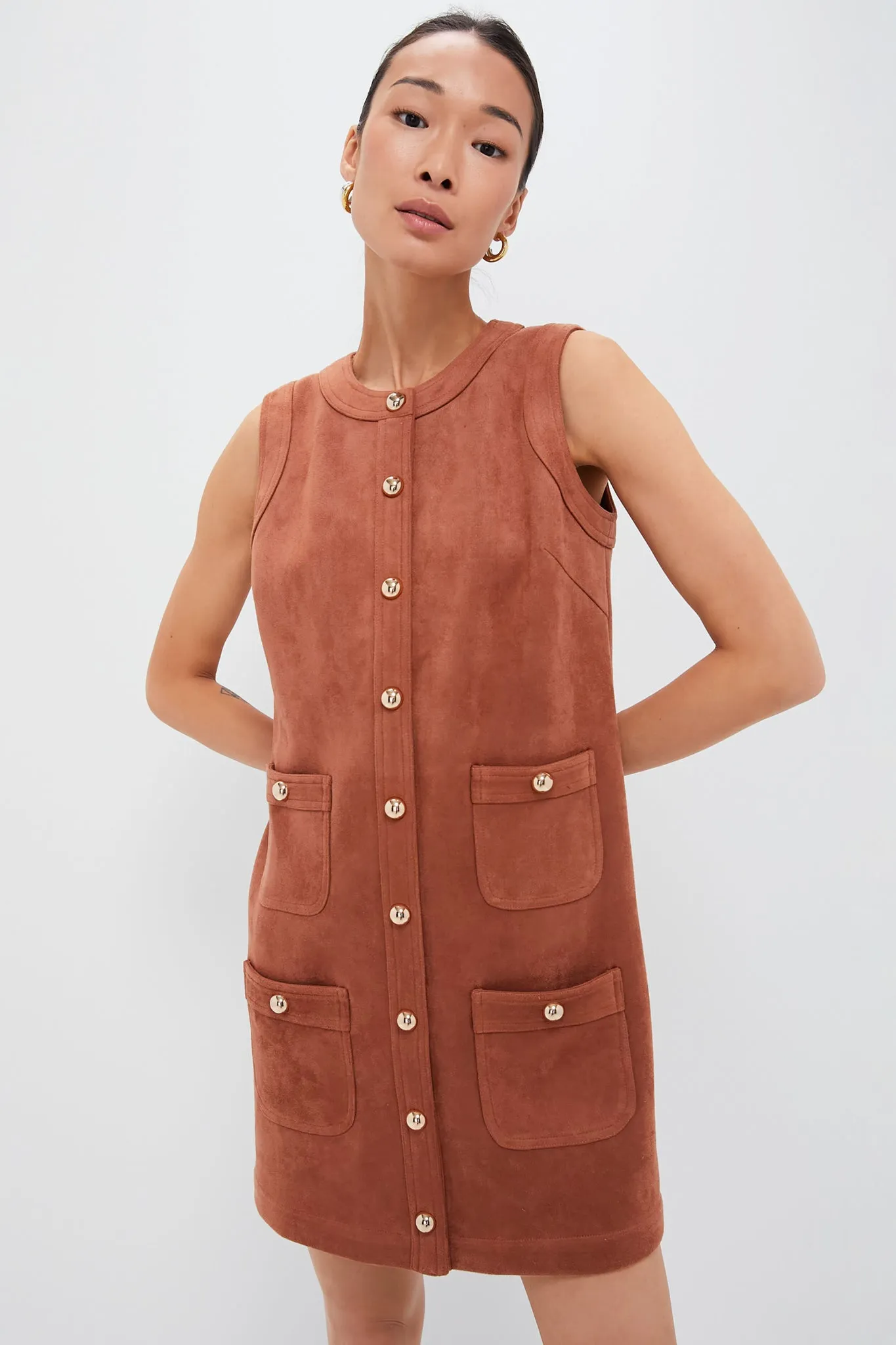 Cognac Suede Ollie Dress