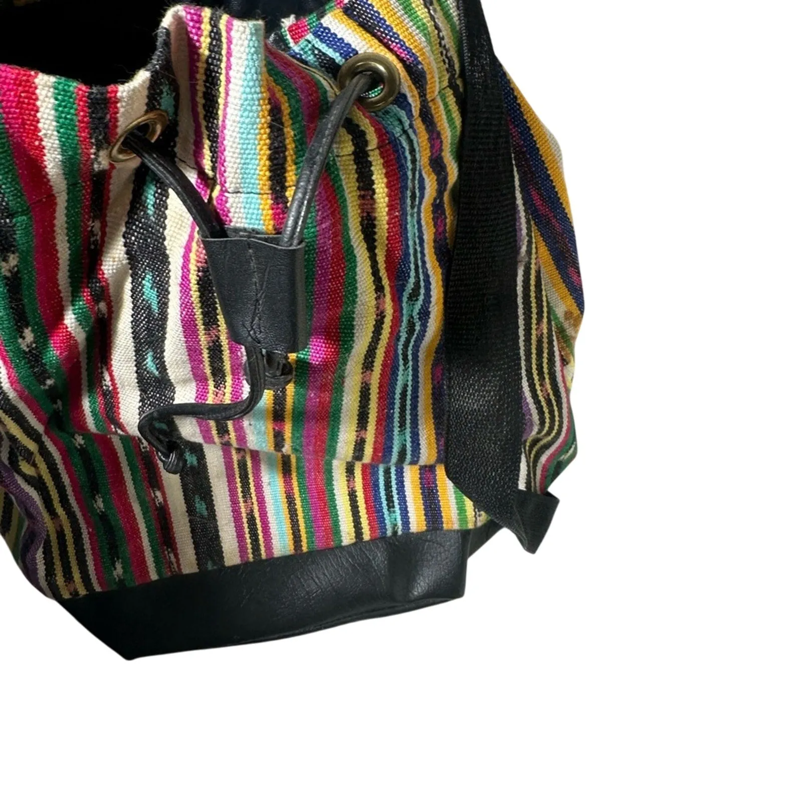 Colorful Striped Drawstring Backpack