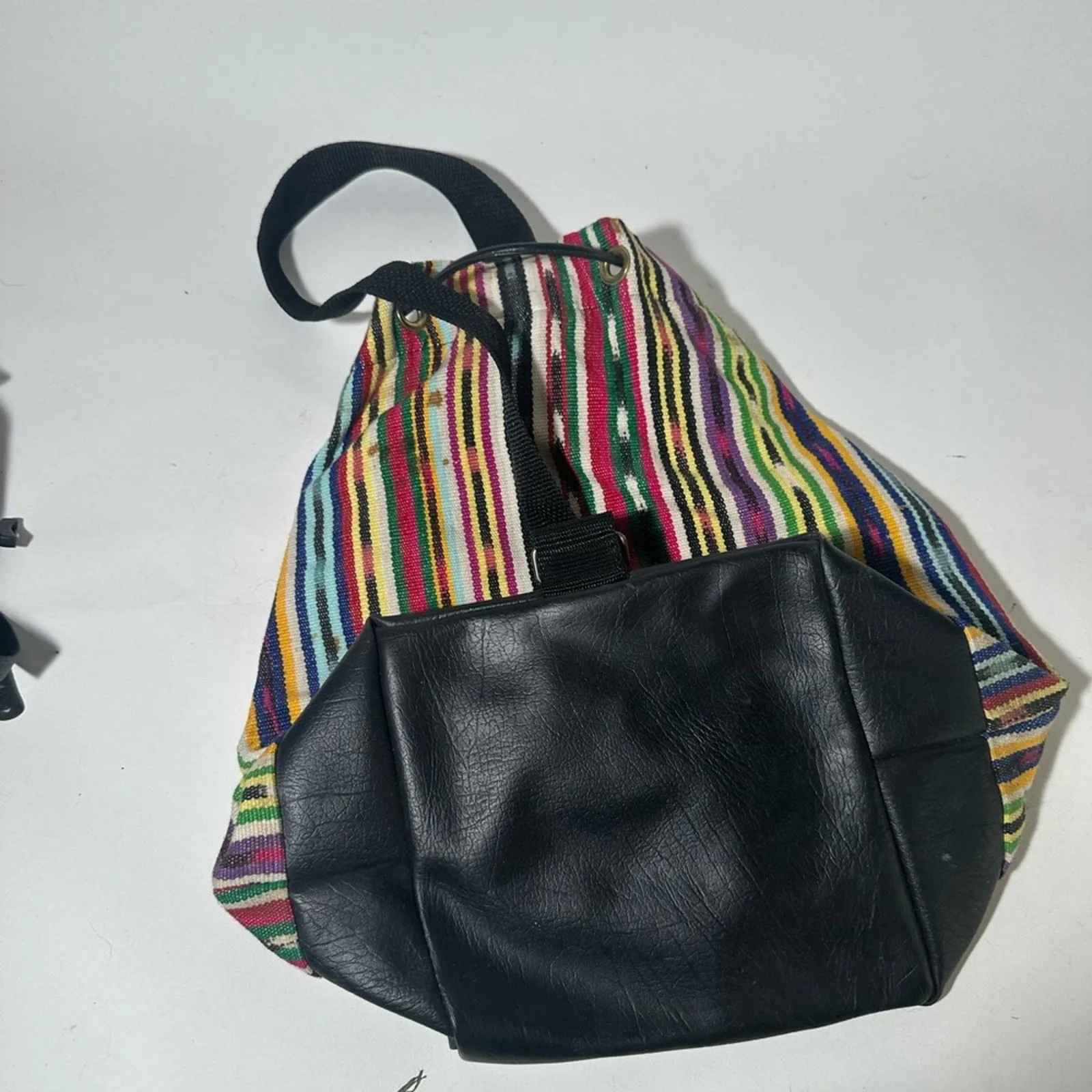 Colorful Striped Drawstring Backpack