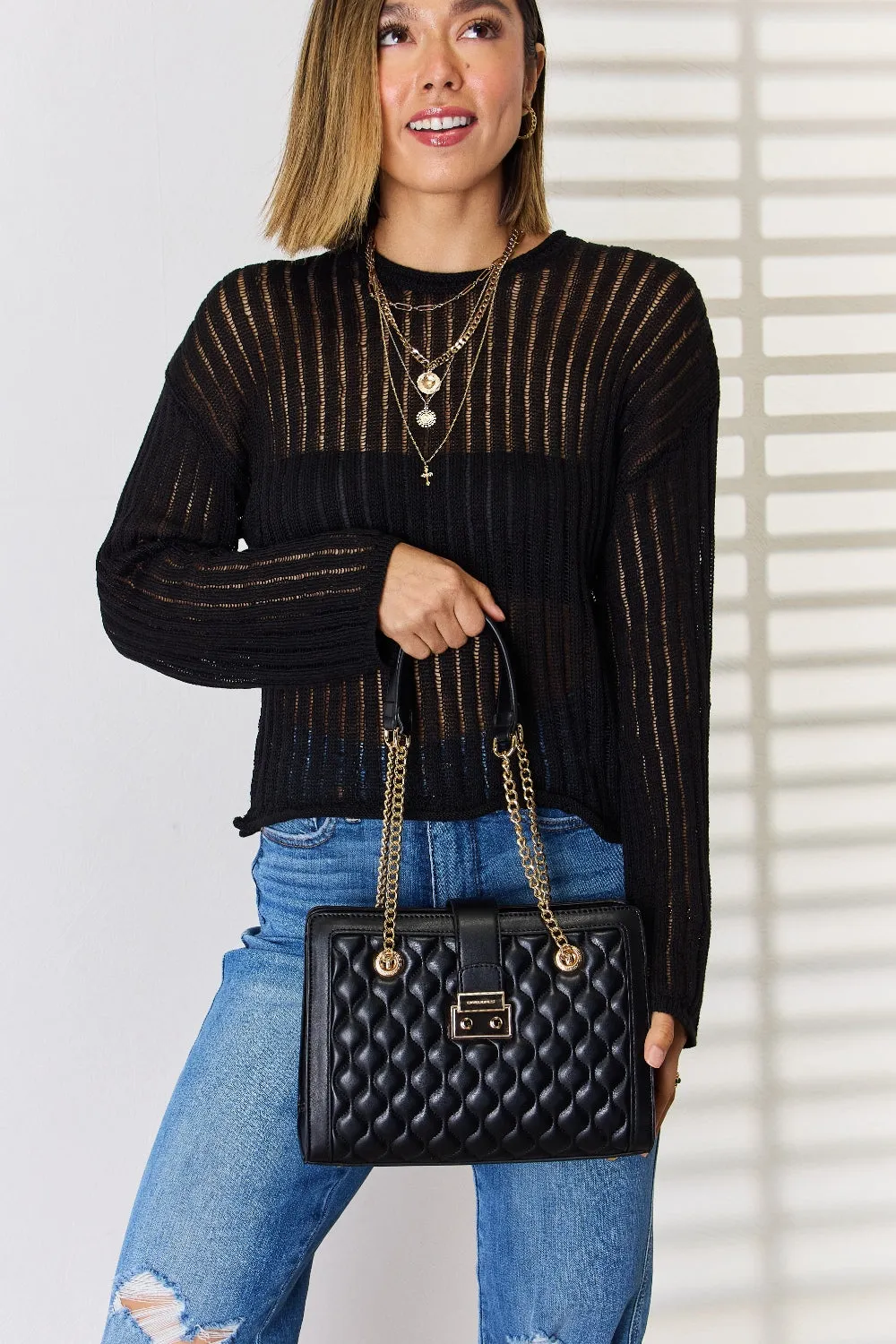 Daily Luxury Quilted PU Leather Handbag