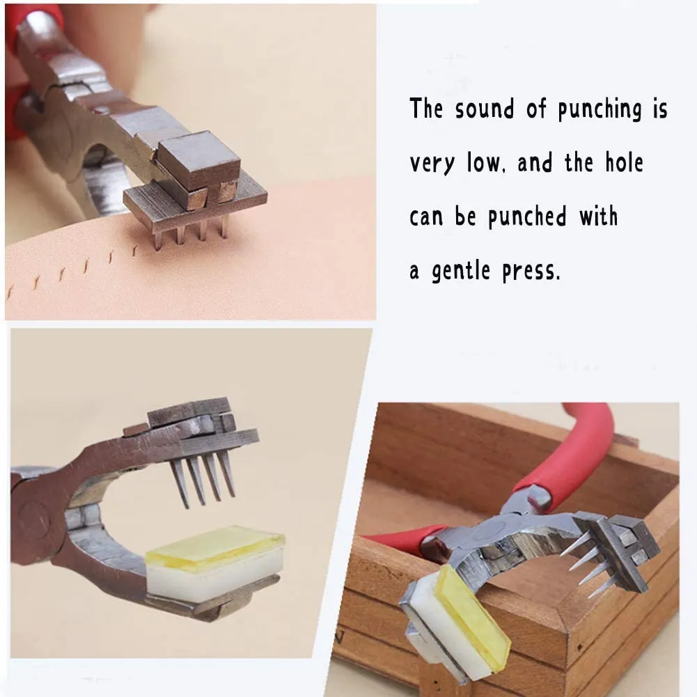 Kit de herramientas de cuero | Herramienta de escritorio Costura a mano de madera