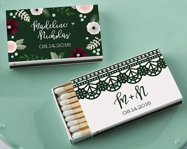 Personalized White Matchboxes - Beach (Set of 50)