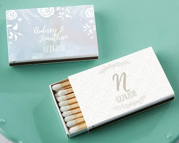 Personalized White Matchboxes - Beach (Set of 50)