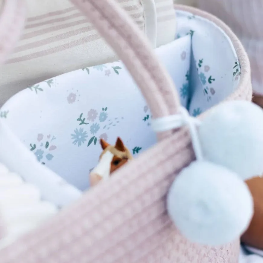 Rope Diaper Caddy - Vintage Rose