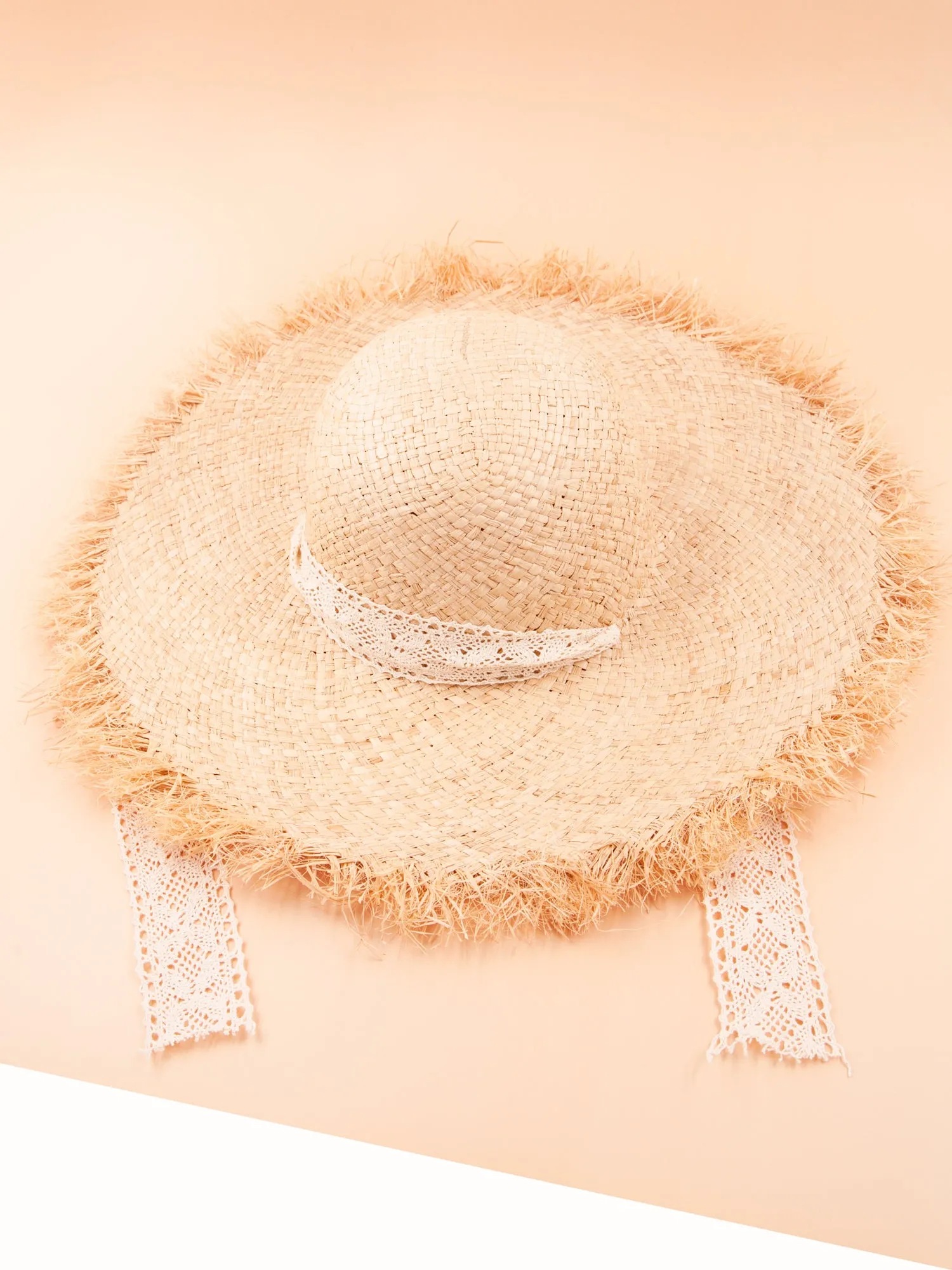 Scarf-Trimmed Straw Hat