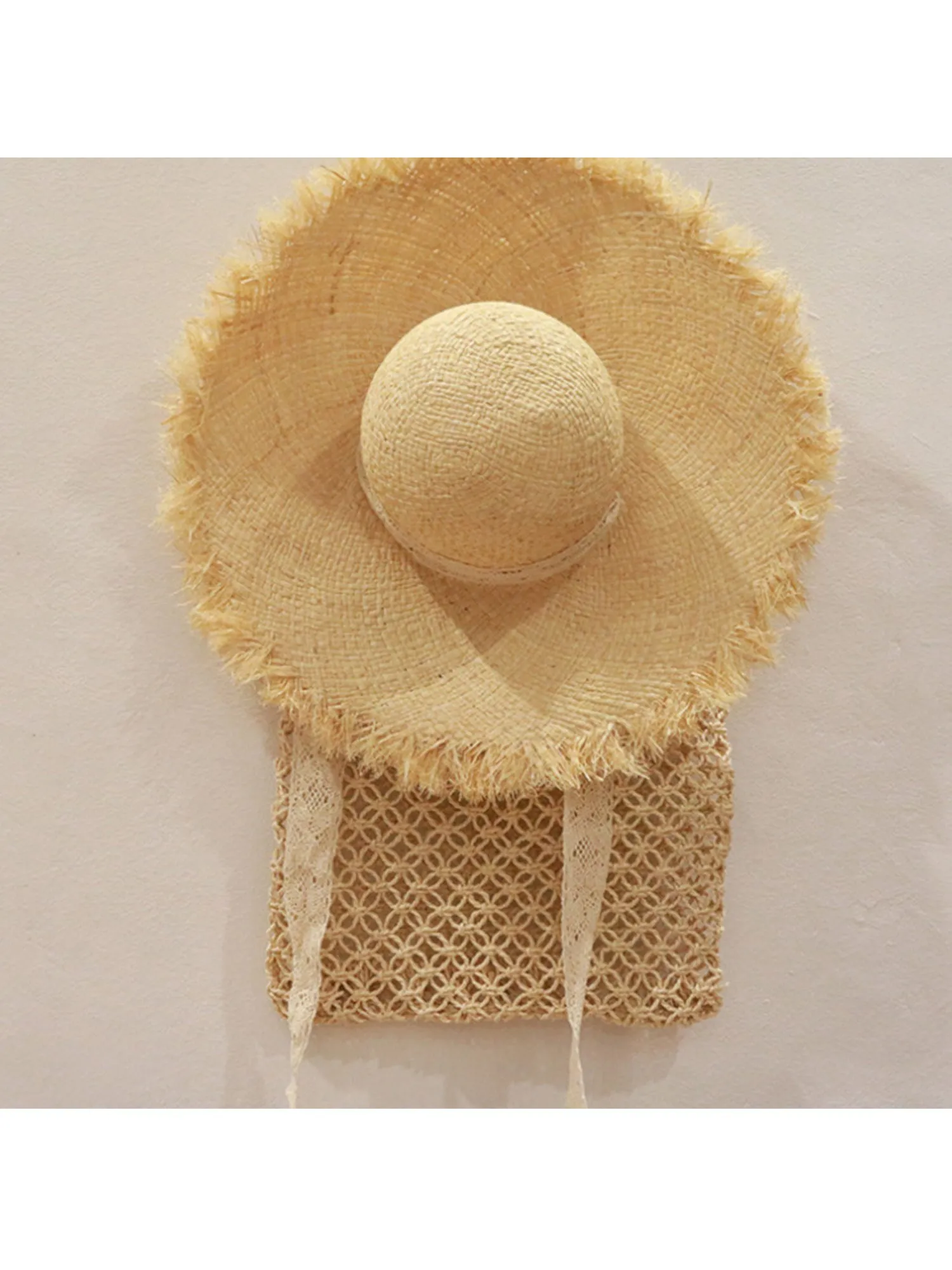 Scarf-Trimmed Straw Hat