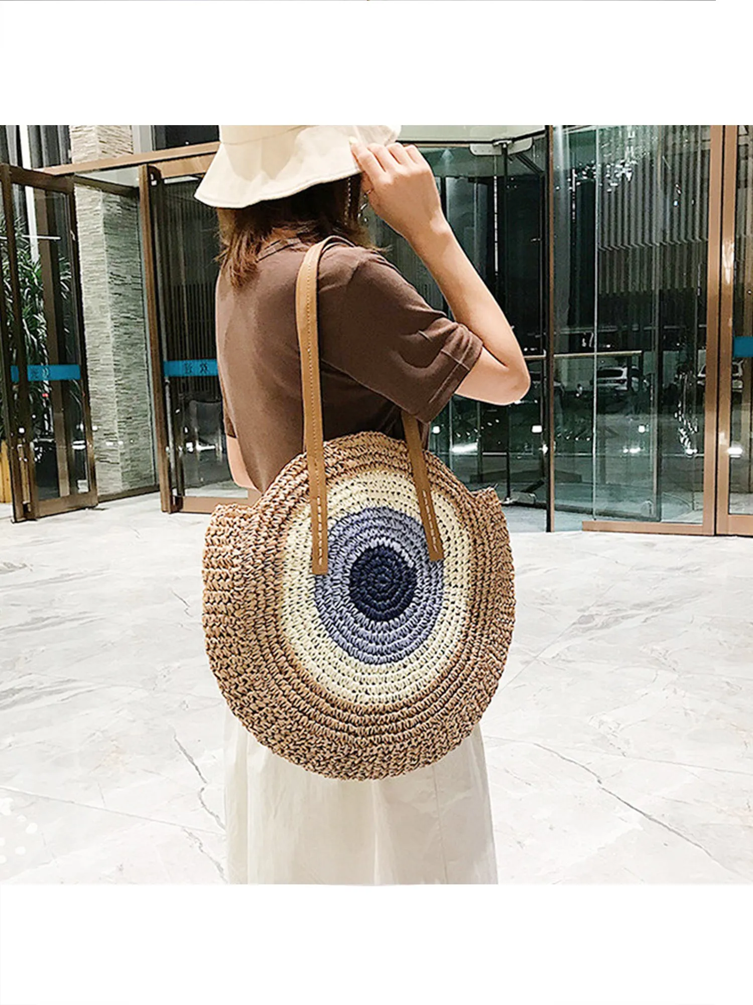 Straw Circle Tote