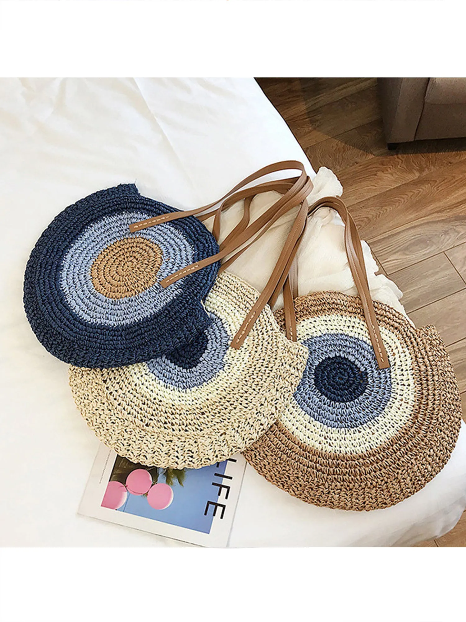 Straw Circle Tote