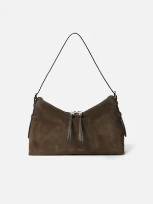 Trafalgar Suede Shoulder Bag | Khaki