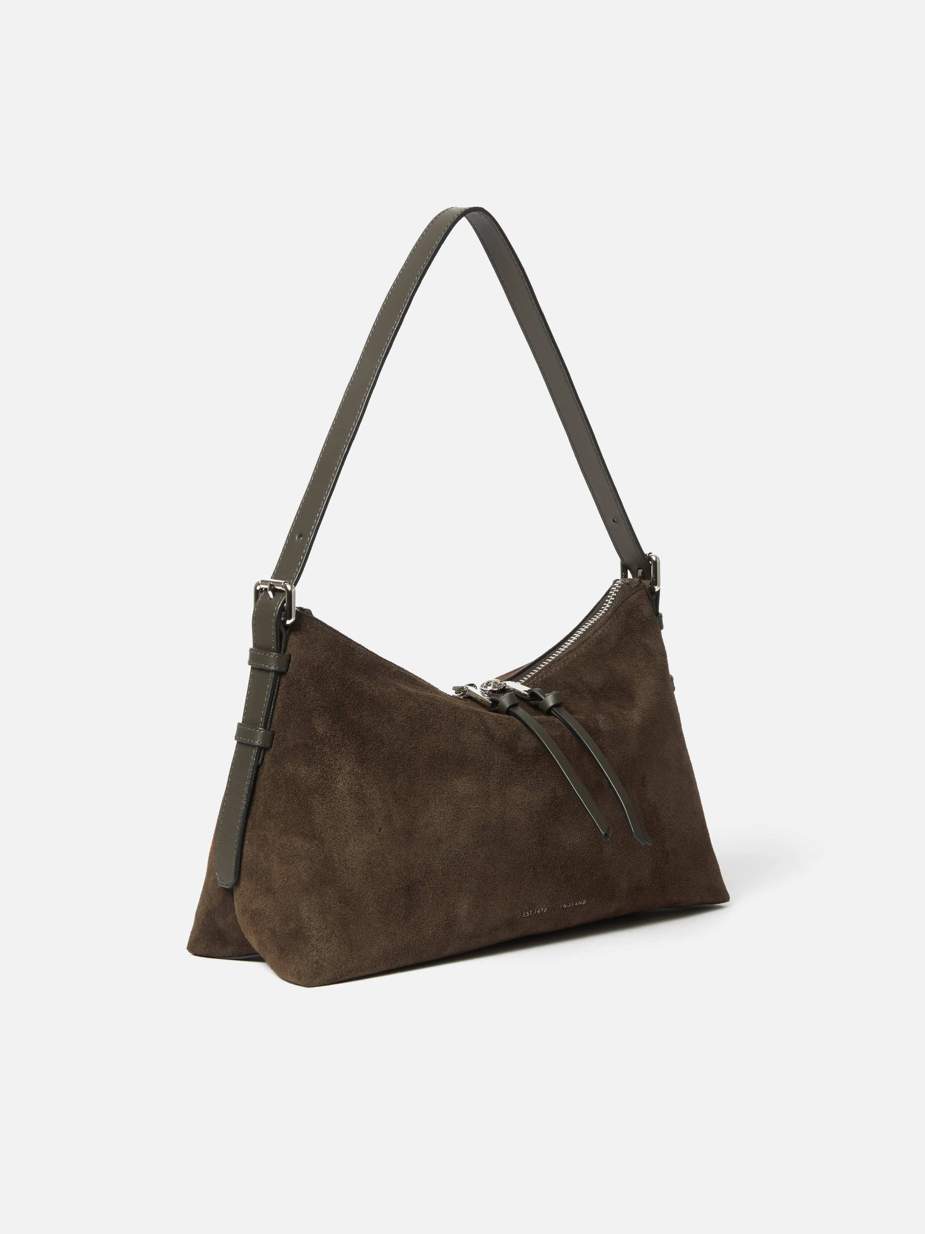 Trafalgar Suede Shoulder Bag | Khaki