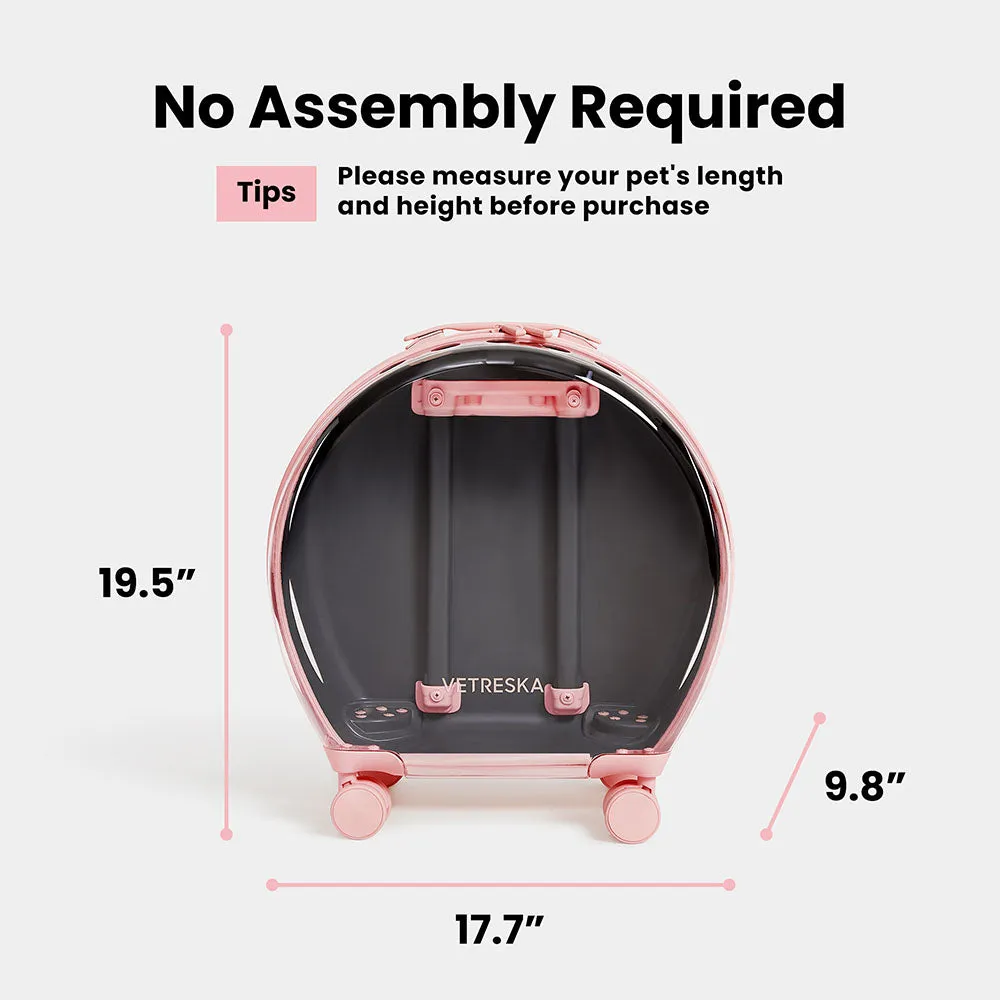 VETRESKA Bubble Carrier For Cats & Dogs (Pink, Opaque)